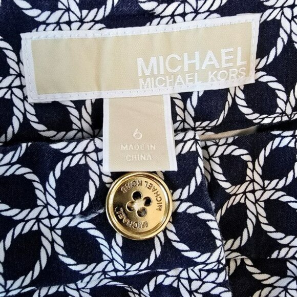 Michael Kors Women's Dress Pants Size 6 Navy Blue White Nautical Straight Leg - Picture 8 of 14